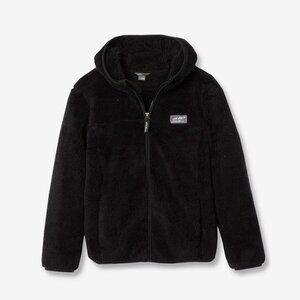 NWT Eddie Bauer Kids' Quest Fleece Plush Hooded Jacket in Black - Size‎ XS
